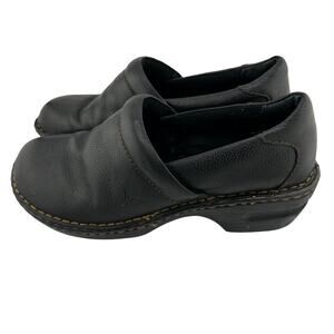 BOC Born Concept Shoes Womens 9M Peggy Clogs Black Leather Comfort Low